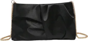 QWINEE Women's Satin Purse Ruched Evening Clutch Handbags Formal Party Handbag Wedding Bags
