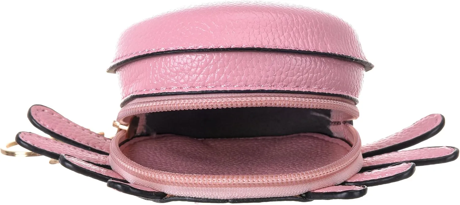 QZUnique Crab Coin Purse Mini Animal Cartoon Change Pouch with Keychain Cute Leather Wallet Key Bag for Women Kids
