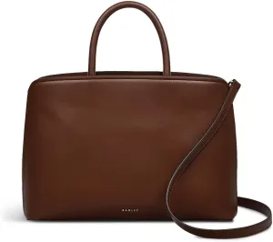 RADLEY London Bow Street Women's Medium Leather Ziptop Satchel Bag, Walnut