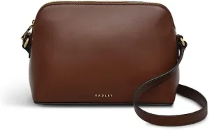 RADLEY London Bow Street Women’s Small Leather Ziptop Crossbody Bag, Walnut