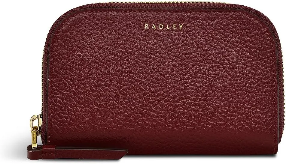Radley London Henrietta Place Medium Zip Around Purse for Women, in Grained Leather, Merlot, Classic