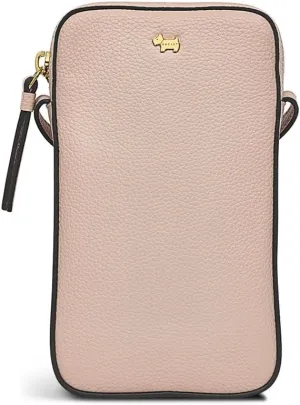Radley London Muswell Lane Medium Phone Crossbody Purse for Women, in Grained Leather, with Adjustable Strap, Prairie Pink
