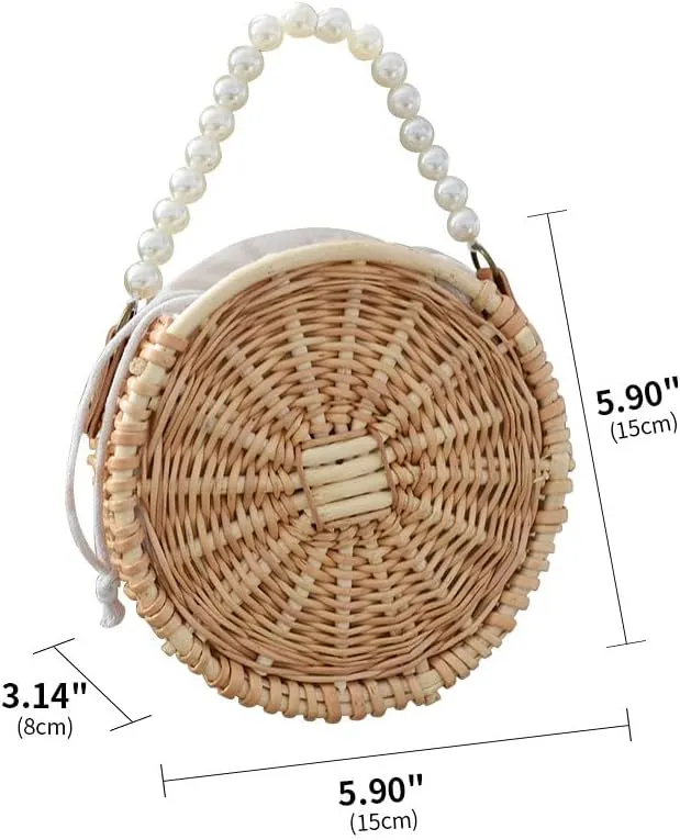 Rattan Handmade Handbags for Women Bamboo Bag Women's Tote Handbag Wood Bags Basket Vacation Summer Beach Bag