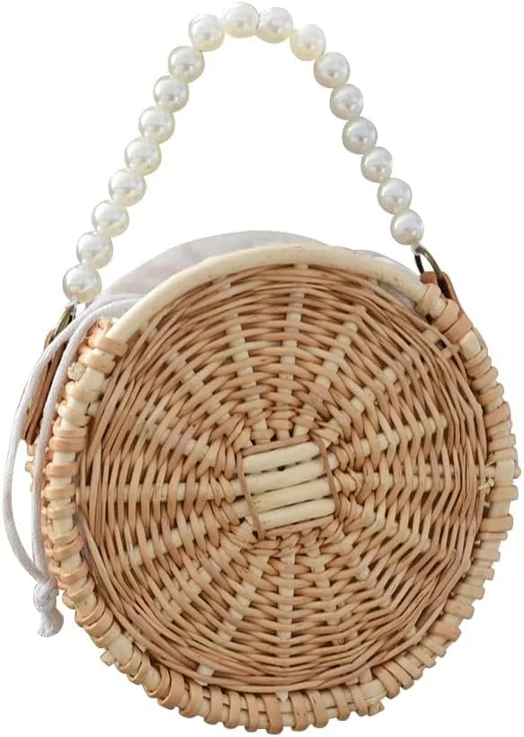 Rattan Handmade Handbags for Women Bamboo Bag Women's Tote Handbag Wood Bags Basket Vacation Summer Beach Bag
