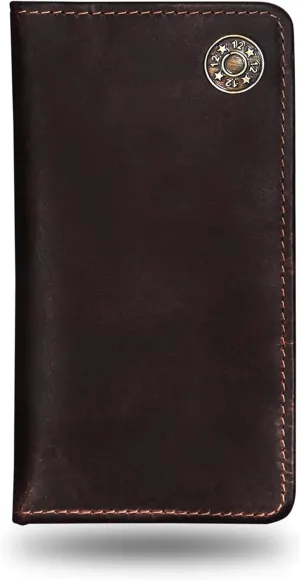 RAW HYD Full-Grain Leather Long Wallet for Men - Classic Bifold Western Wallet for Men - Minimalist Cowboy Wallets for Men - Rodeo wallets for men - Checkbook Cover & Gift for Him