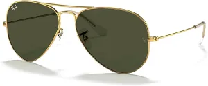 Ray-Ban RB3025 Metal Aviator Sunglasses For Men For Women   BUNDLE with Designer iWear Eyewear Care Kit