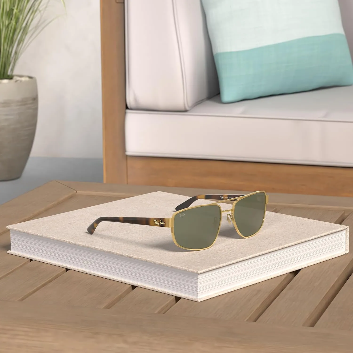 Ray-Ban RB3663 Metal Rectangular Sunglasses