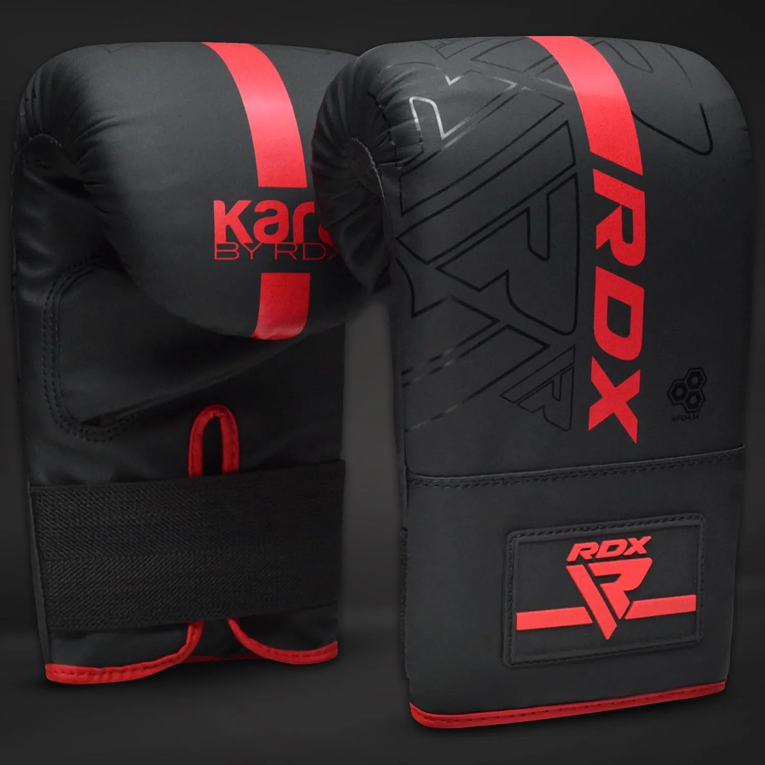 RDX Bag Gloves Boxing Punching Mitts, Maya Hide Leather, Padding, Ventilated Palm, MMA Heavy Punch Training, Muay Thai Kickboxing Focus Pads Double End Speed Ball Workout, Adult Men Women