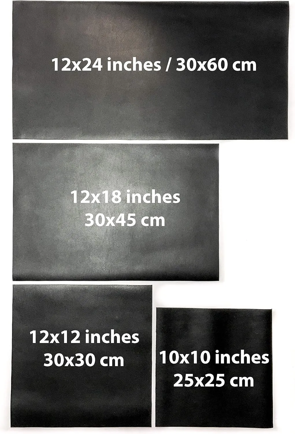 Real Genuine Black Calf Hide Leather: Thick Leather Cow Hide Black Leather Sheets for Crafting (Black, 18x24In/ 45x60cm)