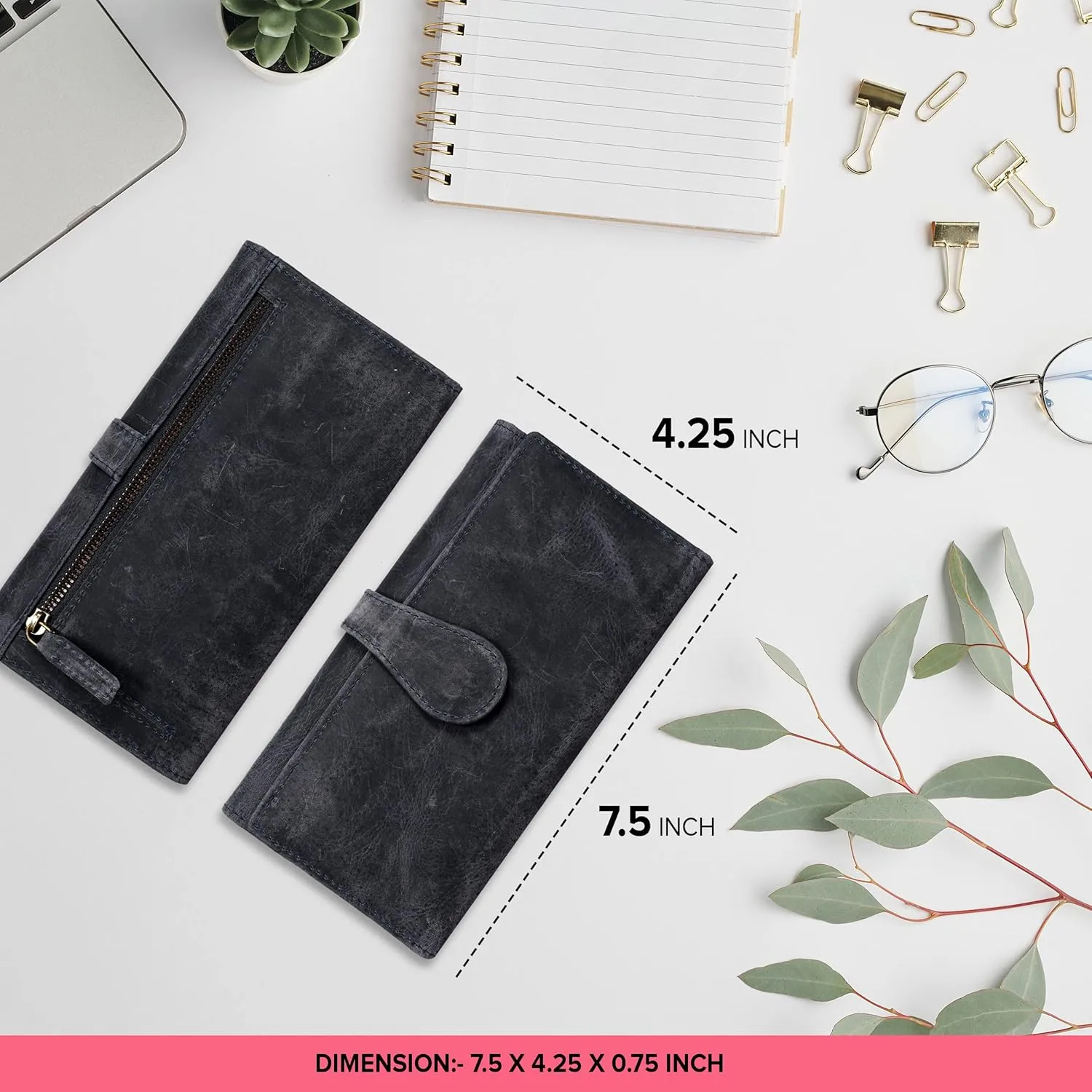 Real Leather Women Wallet Leather with RFID Blocking - Designer Trifold Card Holder Ladies Clutch with ID Window Wallets
