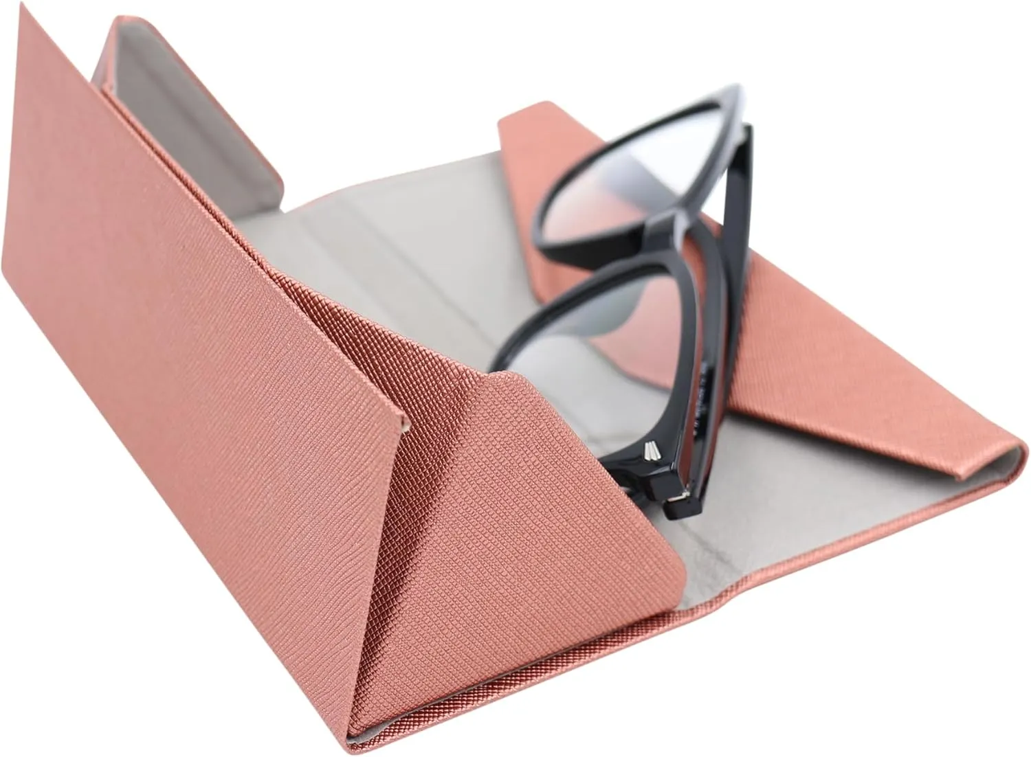 Real Sic Glasses Case for Men and Women - Magnetic Folding Hard Shell Sunglass Holder - Inspired by Solid Color