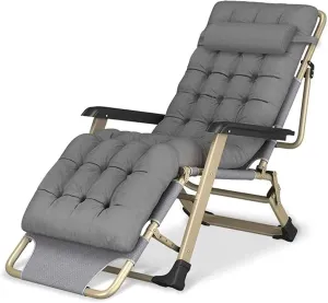 Reclining Chair Deck Chairs Zero Gravity Lounge ChairOversize XLFolding Lunch Break Recliner Vision