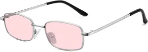 Rectangle Sunglasses for Women 90s Retro Small Narrow Square Frame UV400 Protection
