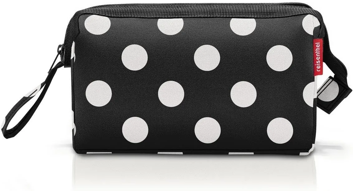 reisenthel travelcosmetic - Starke robuste und praktische Reisekosmetiktasche, Handschlaufe, wasserabweisendes Material, Dots White, One Size, Sport