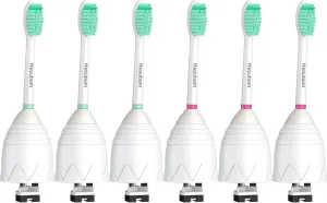 Replacement Toothbrush Heads for Philips Sonicare E-Series Screw-On Electric Toothbrush Handles, and Refills for HX7022, HX7023, Medium Soft Blue Bristles 6pk
