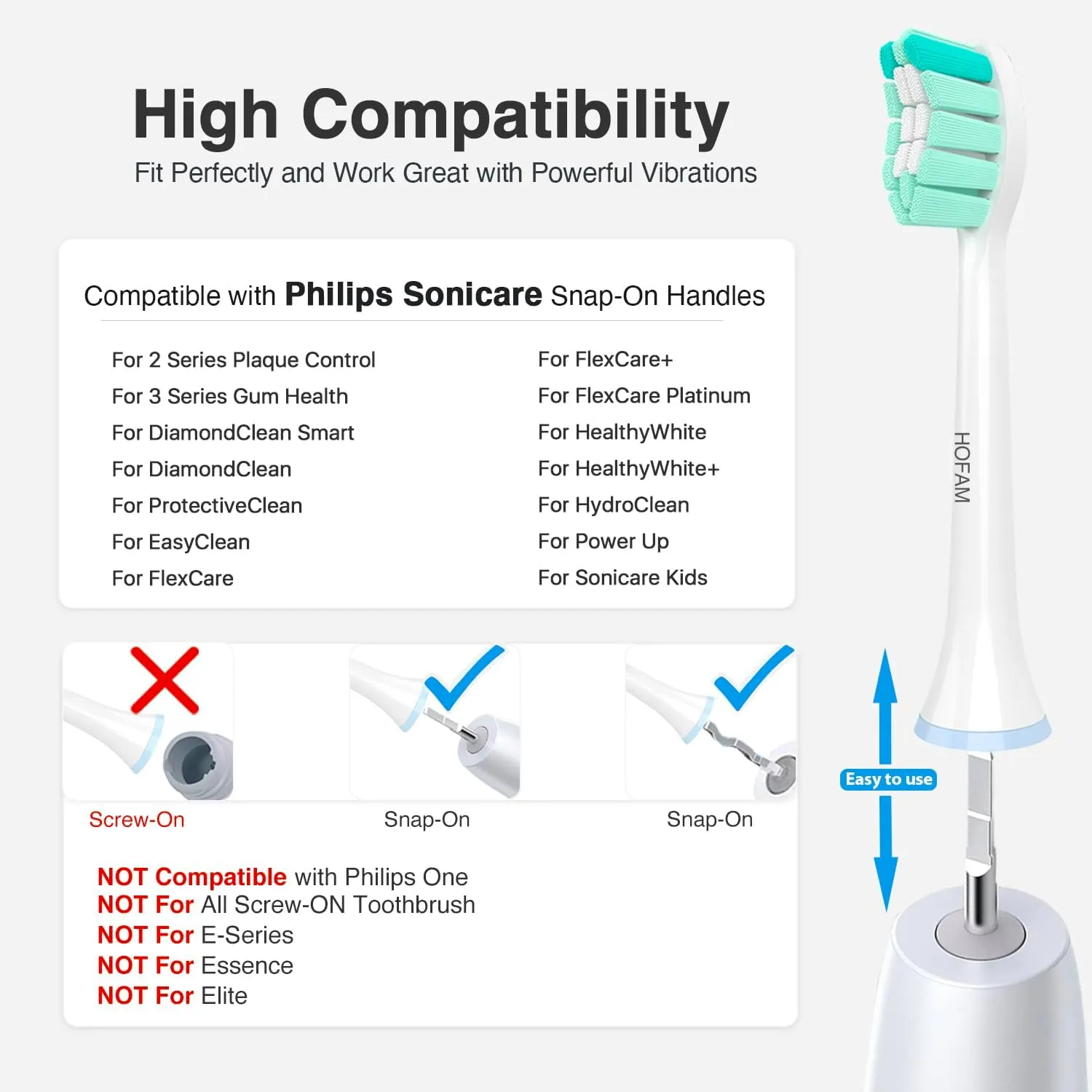 Replacement Toothbrush Heads for Philips Sonicare Replacement Heads C1,4100,G2,C2,Replacement Brush Head Compatible with Phillips Sonicare Electric Toothbrush C2,C1,4100,for Philips Sonic Care Brush