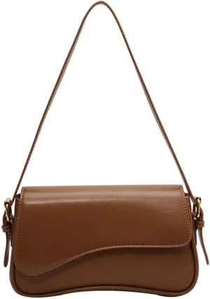 Retro Shoulder Bag for Women Trendy Versatile Tote Bags Small Sling Bags with Zipper Closure Pure Color Handbag
