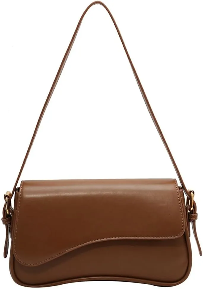 Retro Shoulder Bag for Women Trendy Versatile Tote Bags Small Sling Bags with Zipper Closure Pure Color Handbag