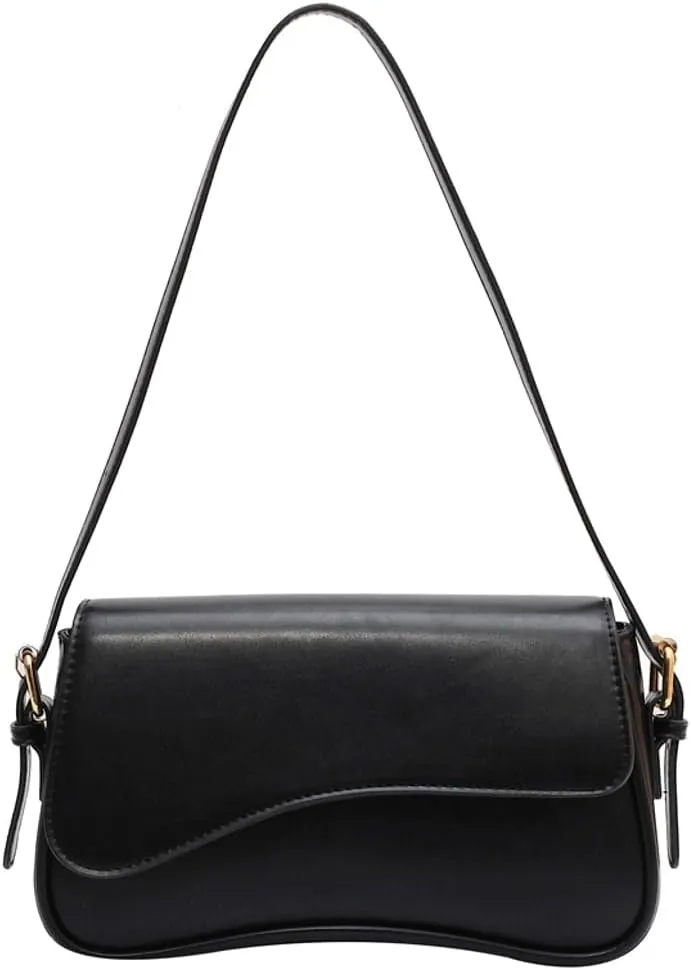 Retro Shoulder Bag for Women Trendy Versatile Tote Bags Small Sling Bags with Zipper Closure Pure Color Handbag