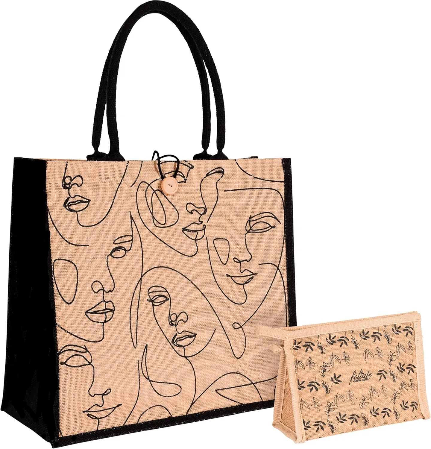 Reusable Straw Beach Tote Bag for Women - Waterproof Woven Cute Jute Gift Bag for Her Travel, Shopping, Everyday Use