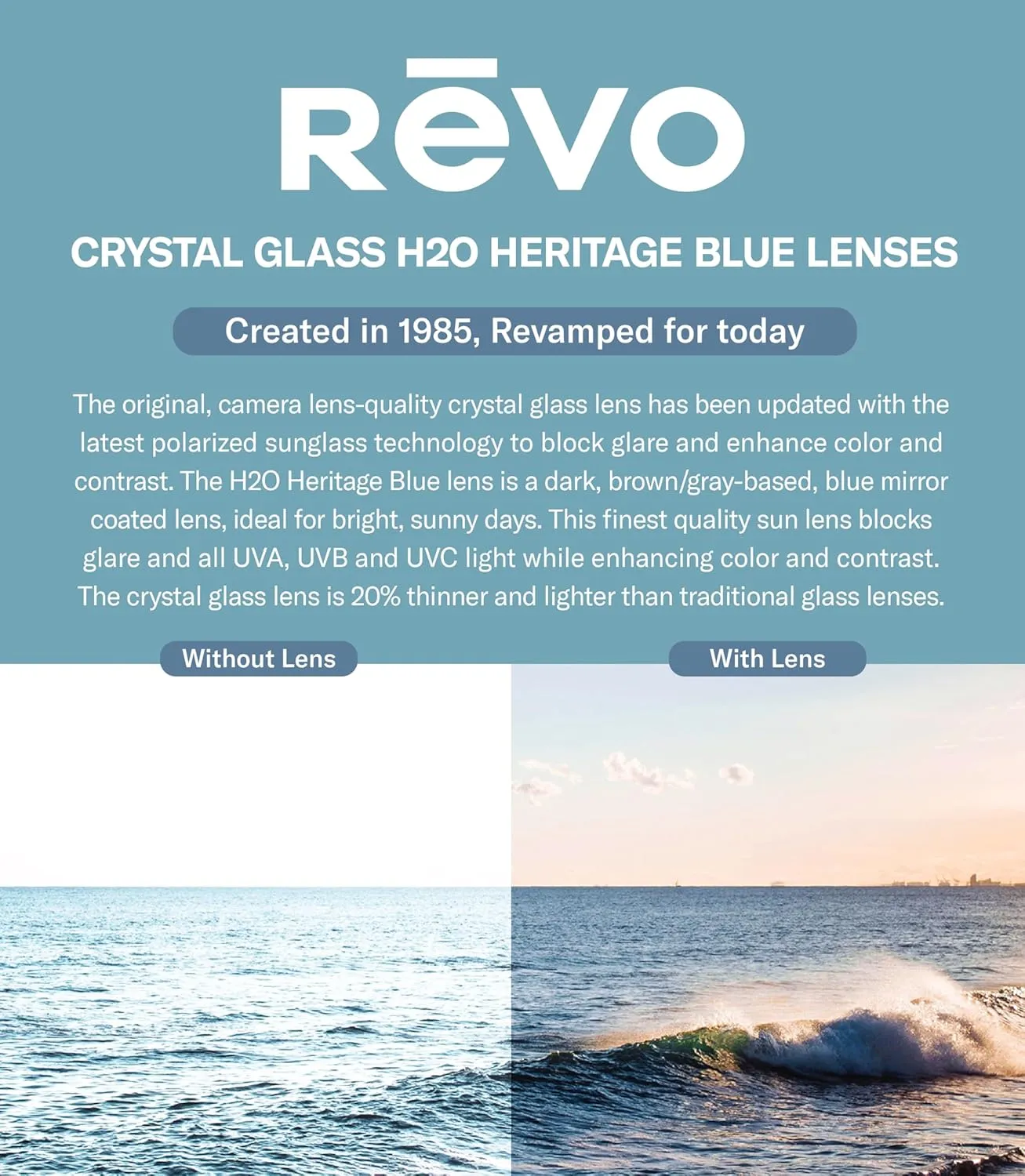 Revo Sunglasses Arthur: Polarized Crystal Glass Lens with Metal Aviator Frame
