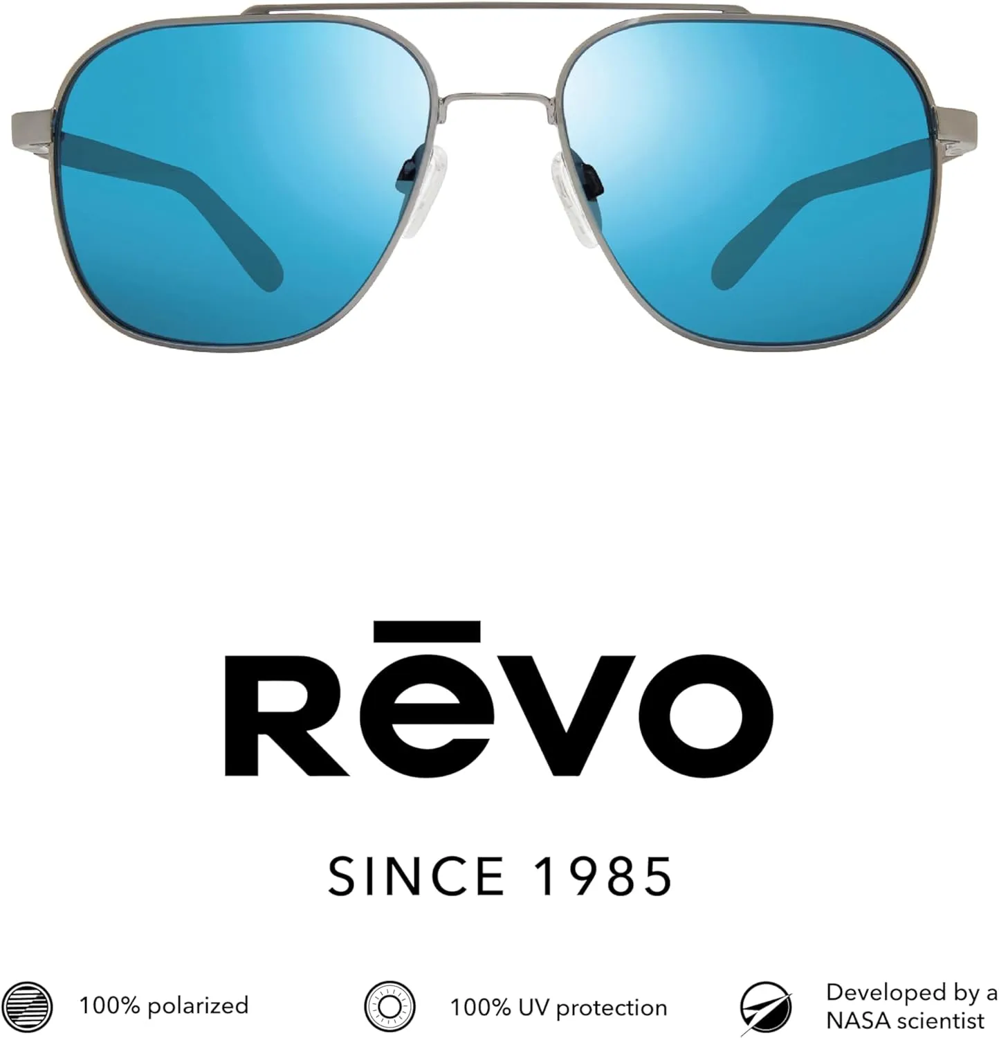 Revo Sunglasses Arthur: Polarized Crystal Glass Lens with Metal Aviator Frame