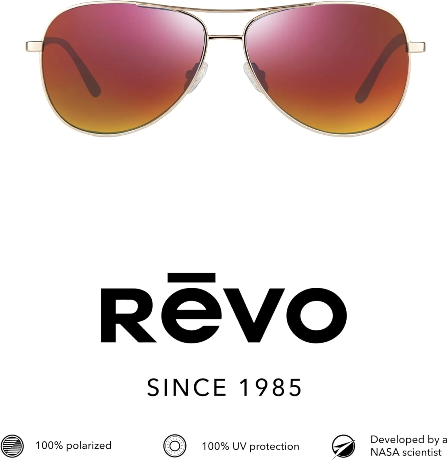 Revo Sunglasses Relay: Women's Polarized Lens with Medium Metal Aviator Frame
