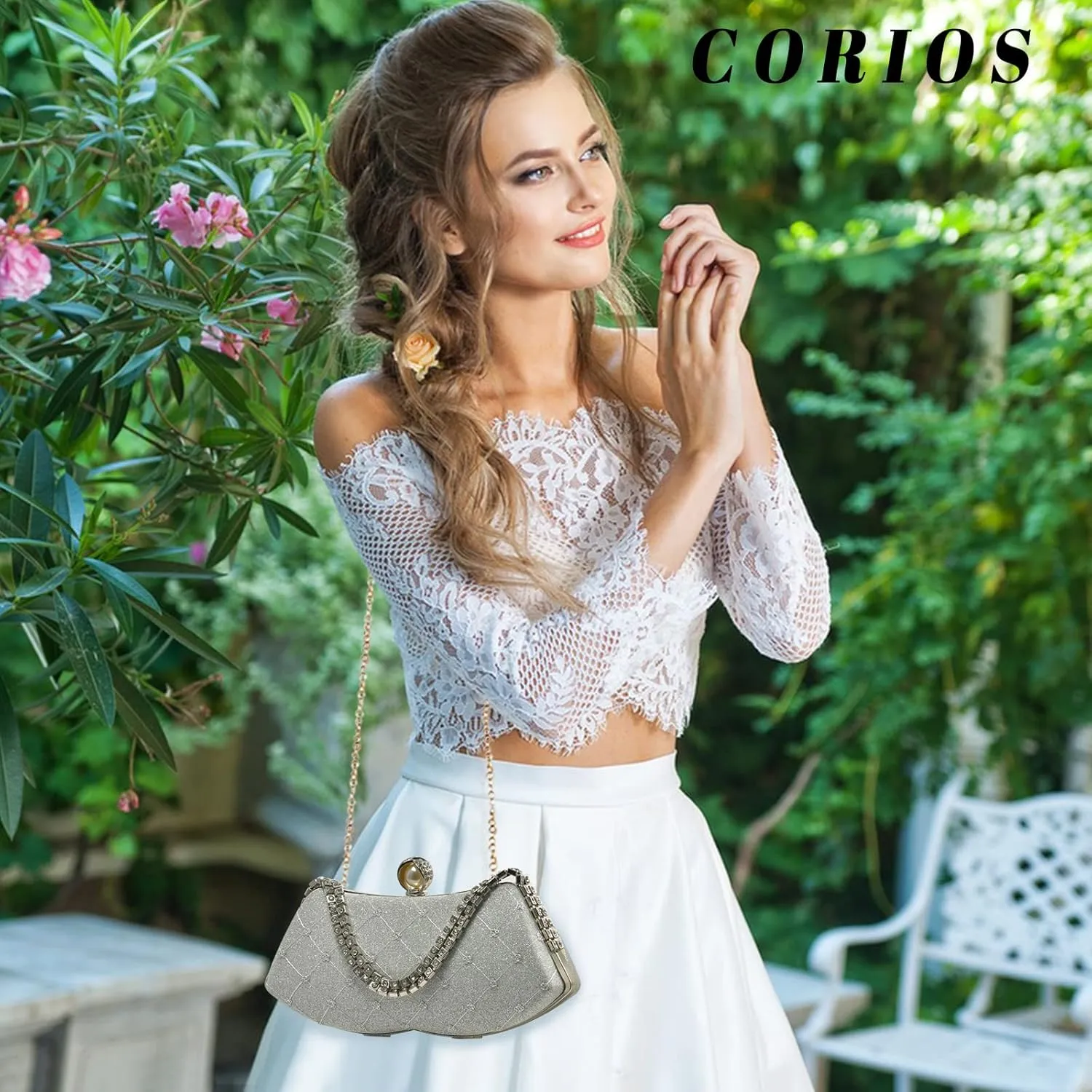 Rhinestone Evening Bag Sparkly Sequin Clutch Bag for Women Bridal Wedding Purse Glitter Shoulder Bag Crystal Handbag