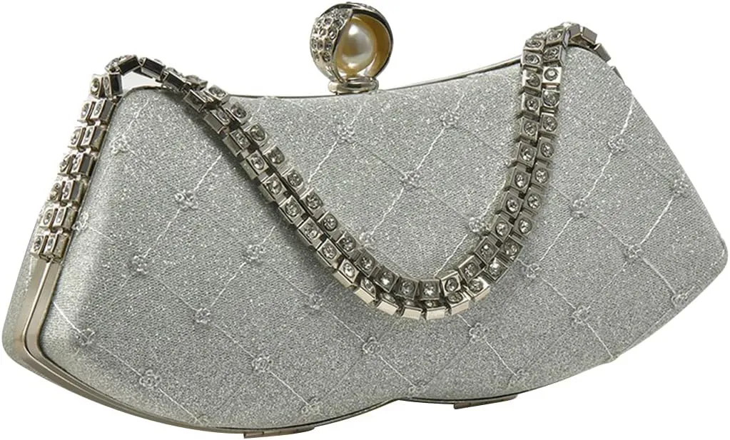 Rhinestone Evening Bag Sparkly Sequin Clutch Bag for Women Bridal Wedding Purse Glitter Shoulder Bag Crystal Handbag