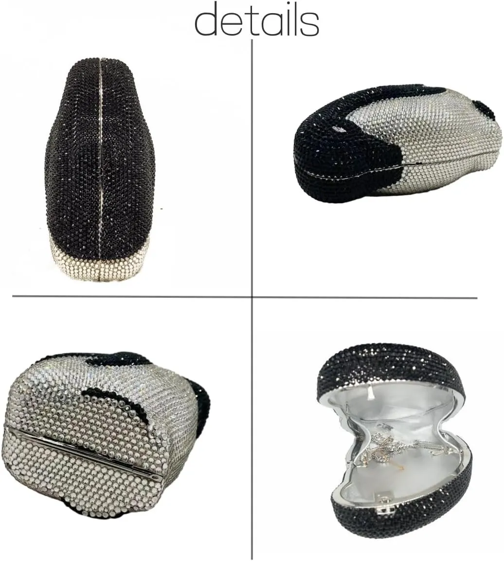 Rhinestone Penguin Evening Bags Sparkle Crystal Clutch Bling Animal Purse Lovely Party Wedding Handbag