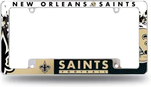 Rico Industries NFL Football Primary 12" x 6" Chrome All Over Automotive License Plate Frame for Car/Truck/SUV
