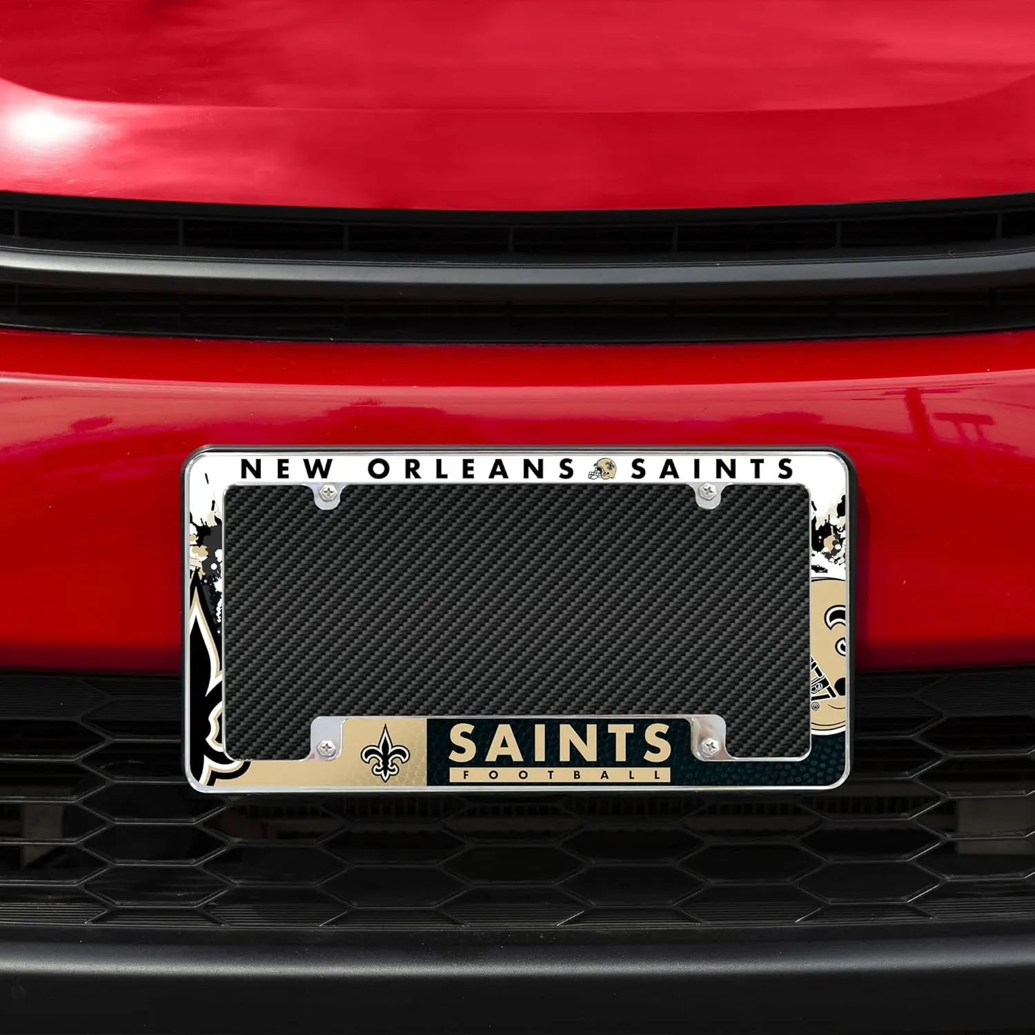 Rico Industries NFL Football Primary 12" x 6" Chrome All Over Automotive License Plate Frame for Car/Truck/SUV