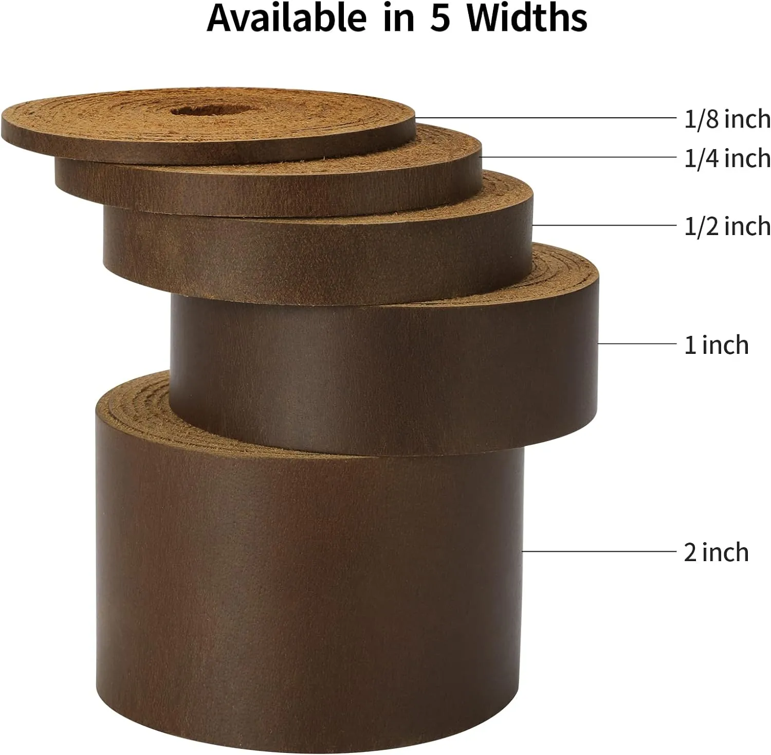 Ringsun 2 Inches Wide Flat Leather Straps for Crafts, Full Grain Leather Strips for Crafts, Tooling (2mm Thick 72.5 Inches Long Dark Brown)