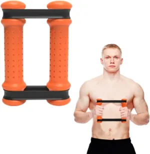 Rip Stick Efficient Upper Body Workout Equipment,Rip Muscle Workout Stick, Adjustable Resistance Bands with Wooden Handles, Portable Exercise Equipment, 8 Ripstick Bands (Orange)