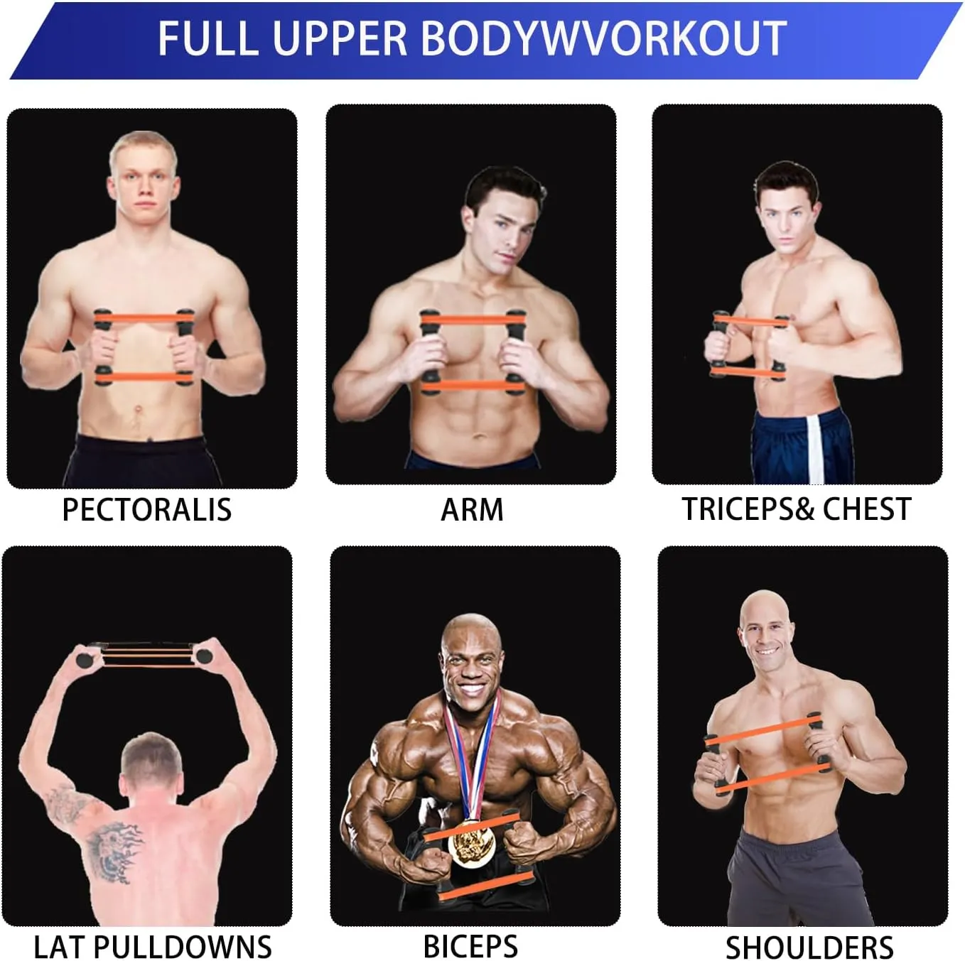 Rip Stick Efficient Upper Body Workout Equipment,Rip Muscle Workout Stick, Adjustable Resistance Bands with Wooden Handles, Portable Exercise Equipment, 8 Ripstick Bands