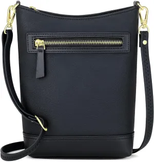 RONSIN Crossbody Bag for Women Cell Phone Purse Bucket Bag Shoulder Bag with Multi Zipper Pockets