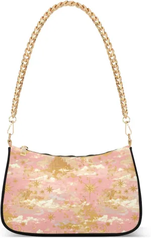 Rose Golden Fairy Tale Castle trendy chain shoulder bag for women hand bag for for traveling