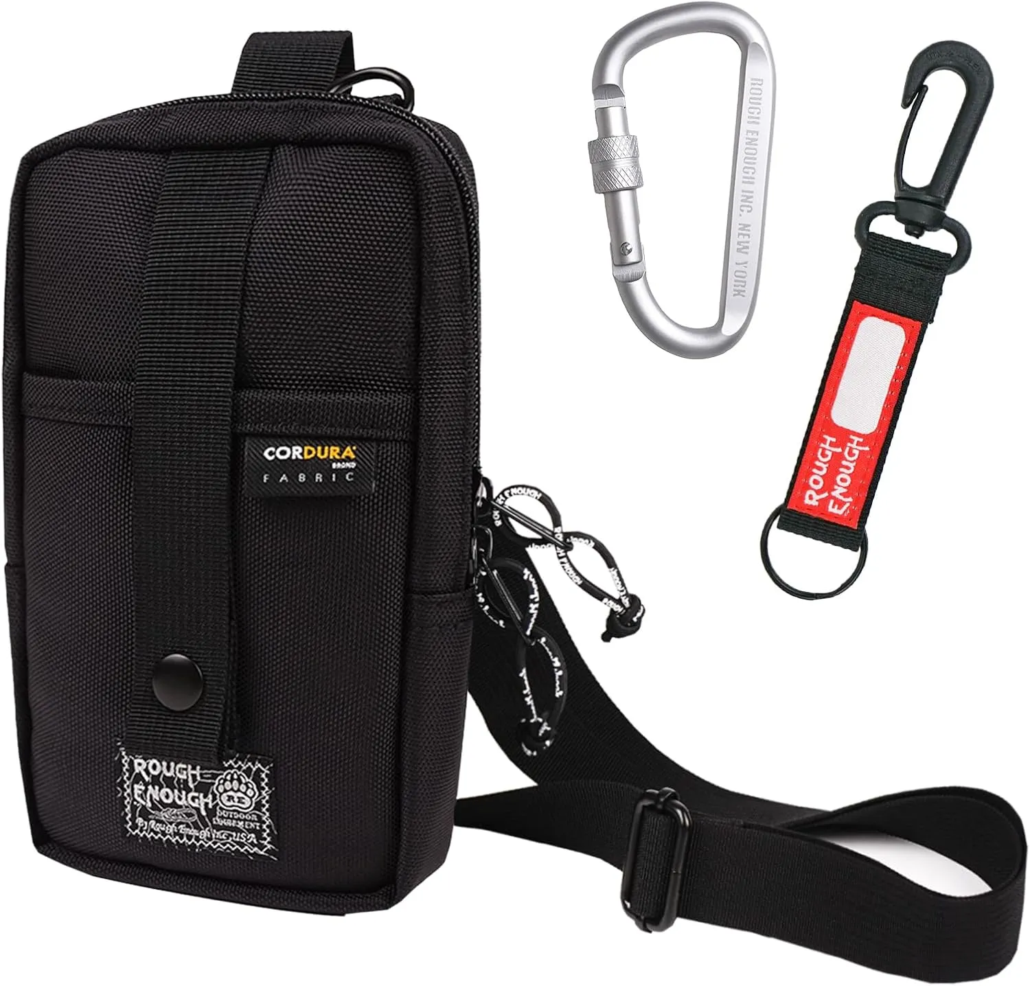 Rough Enough Man Purse Small Crossbody Bag for Men Cell Phone Shoulder Sling Tactical Pouch Black