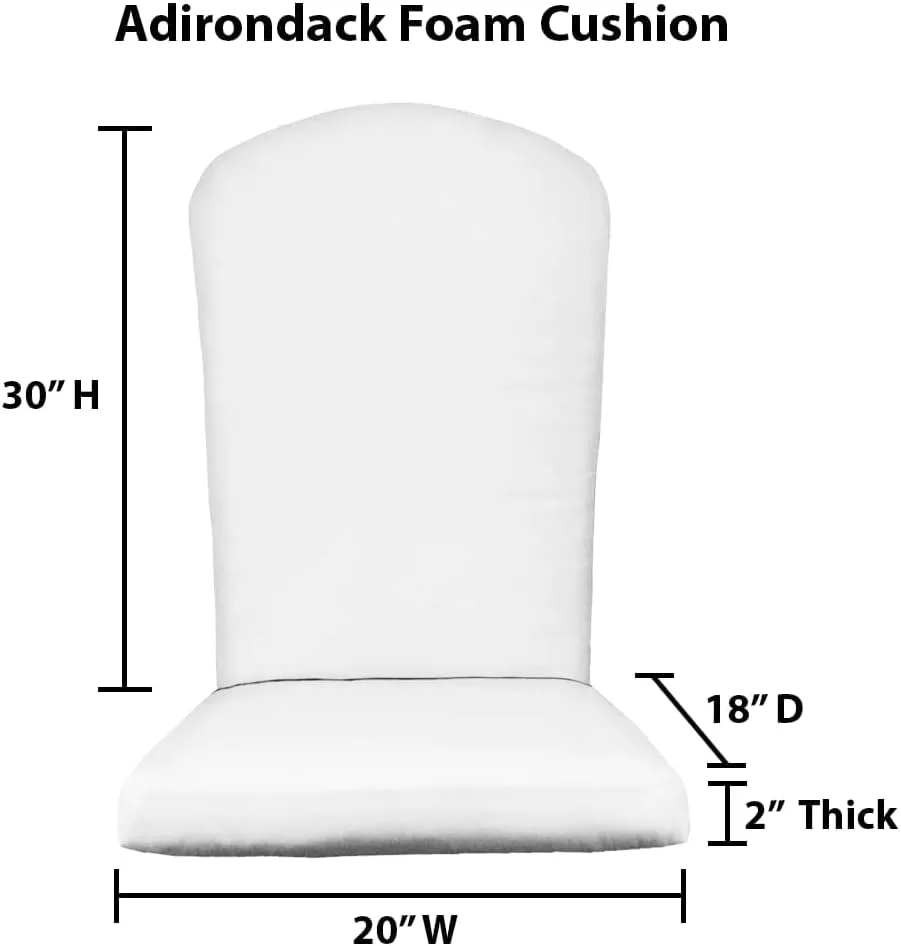 RSH DECOR: Sunbrella Foam Adirondack Chair Cushion | 48” x 20” x 2” | Sunbrella Performance Fabric | Water and Fade-Resistant | Outdoor Cushion for Patio Furniture | Canvas Aruba