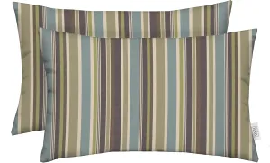 RSH DECOR: Sunbrella Lumbar Throw Pillows Set of 2 | 20" x 12" | Water and Fade-Resistant Performance Fabric | Outdoor Pillow Covers with Down-Alternative Inserts | Brannon Whisper