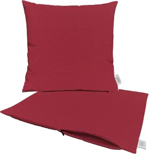 RSH DECOR: Sunbrella Pillow Covers Set of 2 | Covers Only - 17" x 17" | Outdoor Pillow Covers Crafted with Sunbrella Performance Fabric | Canvas Burgundy