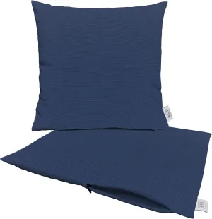 RSH DECOR: Sunbrella Pillow Covers Set of 2 | Covers Only - 17" x 17" | Outdoor Pillow Covers Crafted with Sunbrella Performance Fabric | Canvas Navy
