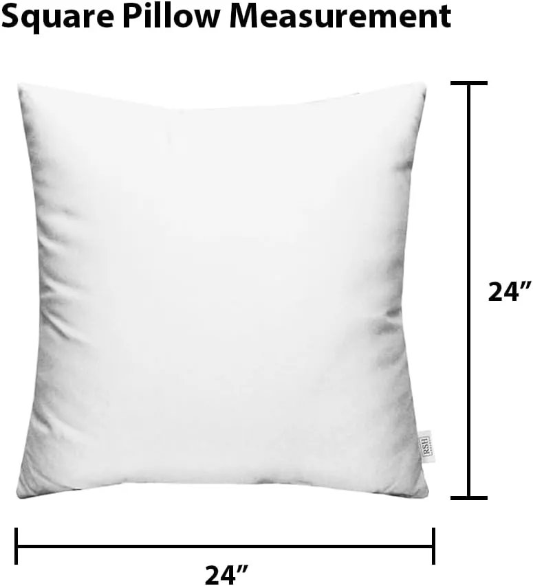 RSH DECOR: Sunbrella Square Throw Pillows Set of 4 | 24" x 24" | Water and Fade-Resistant Performance Fabric | Outdoor Pillow Covers with Down-Alternative Inserts | Canvas Aruba