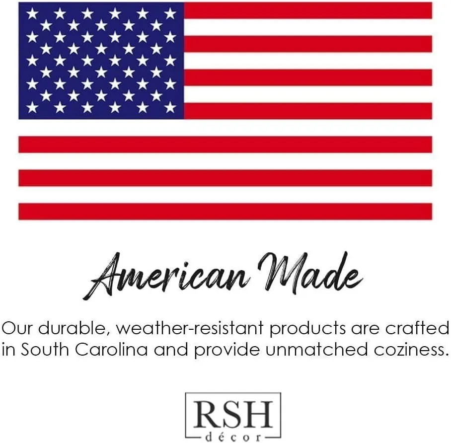 RSH DECOR: Sunbrella Square Throw Pillows Set of 4 | 24" x 24" | Water and Fade-Resistant Performance Fabric | Outdoor Pillow Covers with Down-Alternative Inserts | Canvas Aruba