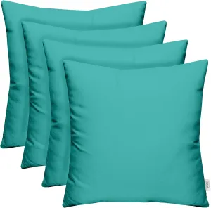 RSH DECOR: Sunbrella Square Throw Pillows Set of 4 | 24" x 24" | Water and Fade-Resistant Performance Fabric | Outdoor Pillow Covers with Down-Alternative Inserts | Canvas Aruba
