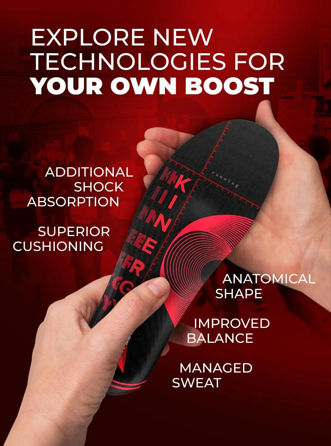 Running Athletic Shoe Insoles Men Women - Sport Insole - Shock Absorption Inserts - Walking Hiking Hockey Tennis Basketball - Orthotic Comfort Cushions Inserts Sneakers