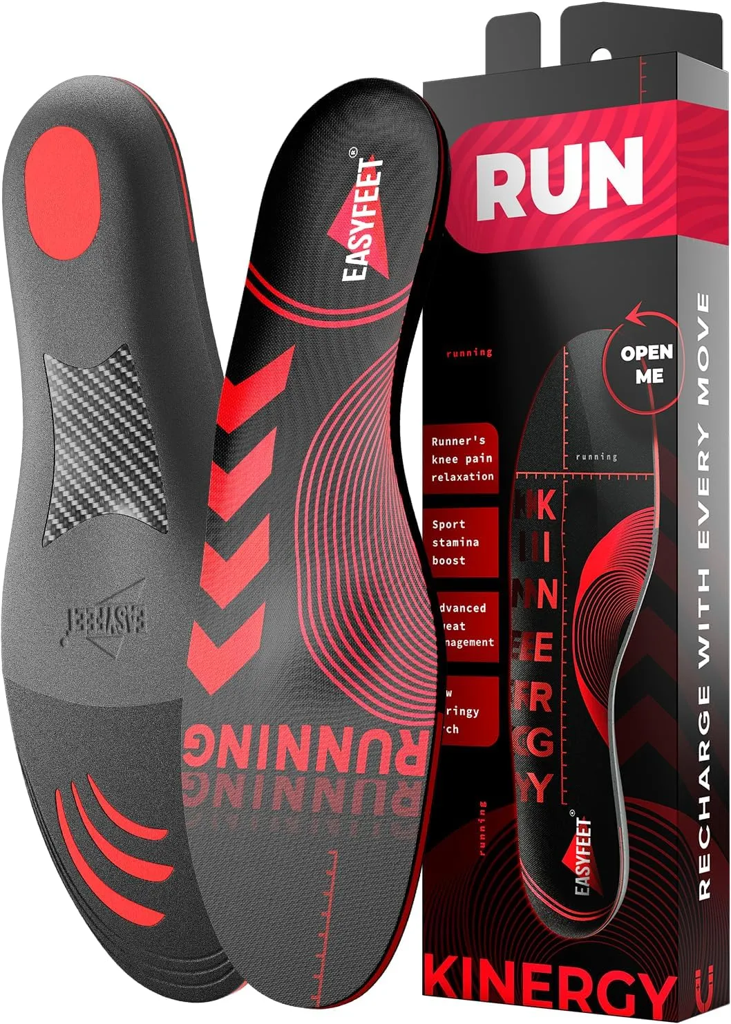 Running Athletic Shoe Insoles Men Women - Sport Insole - Shock Absorption Inserts - Walking Hiking Hockey Tennis Basketball - Orthotic Comfort Cushions Inserts Sneakers