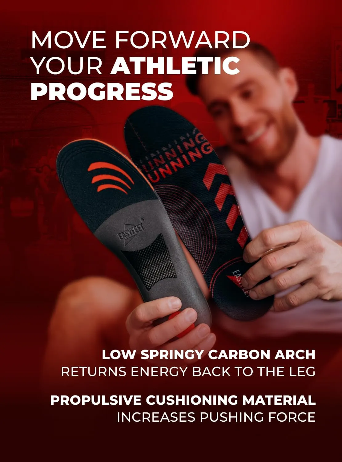 Running Athletic Shoe Insoles Men Women - Sport Insole - Shock Absorption Inserts - Walking Hiking Hockey Tennis Basketball - Orthotic Comfort Cushions Inserts Sneakers