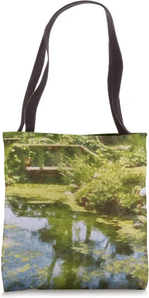 Rustic Wooden Footbridge Over A Creek Impressionist Art Tote Bag