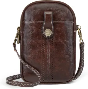 S-ZONE Small Crossbody Bags for Women Trendy RFID Blocking Cell Phone Purse Vegan Leather Shoulder Bag with Card Slots
